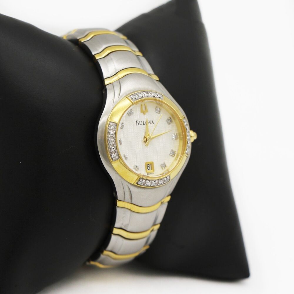 Bulova 98R70 Two-Tone Diamond Accent Date Watch